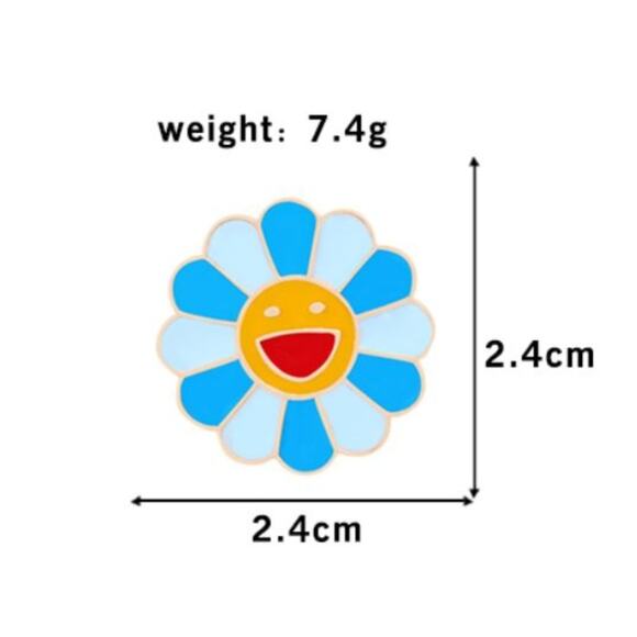 Flower Face Pin Brooch - Picture 1 of 1